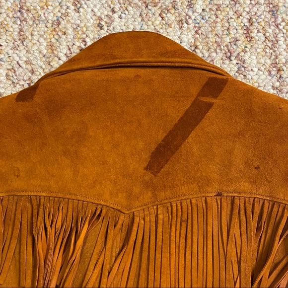 Vintage 70s suede leather fringed jacket - Picture 10 of 12